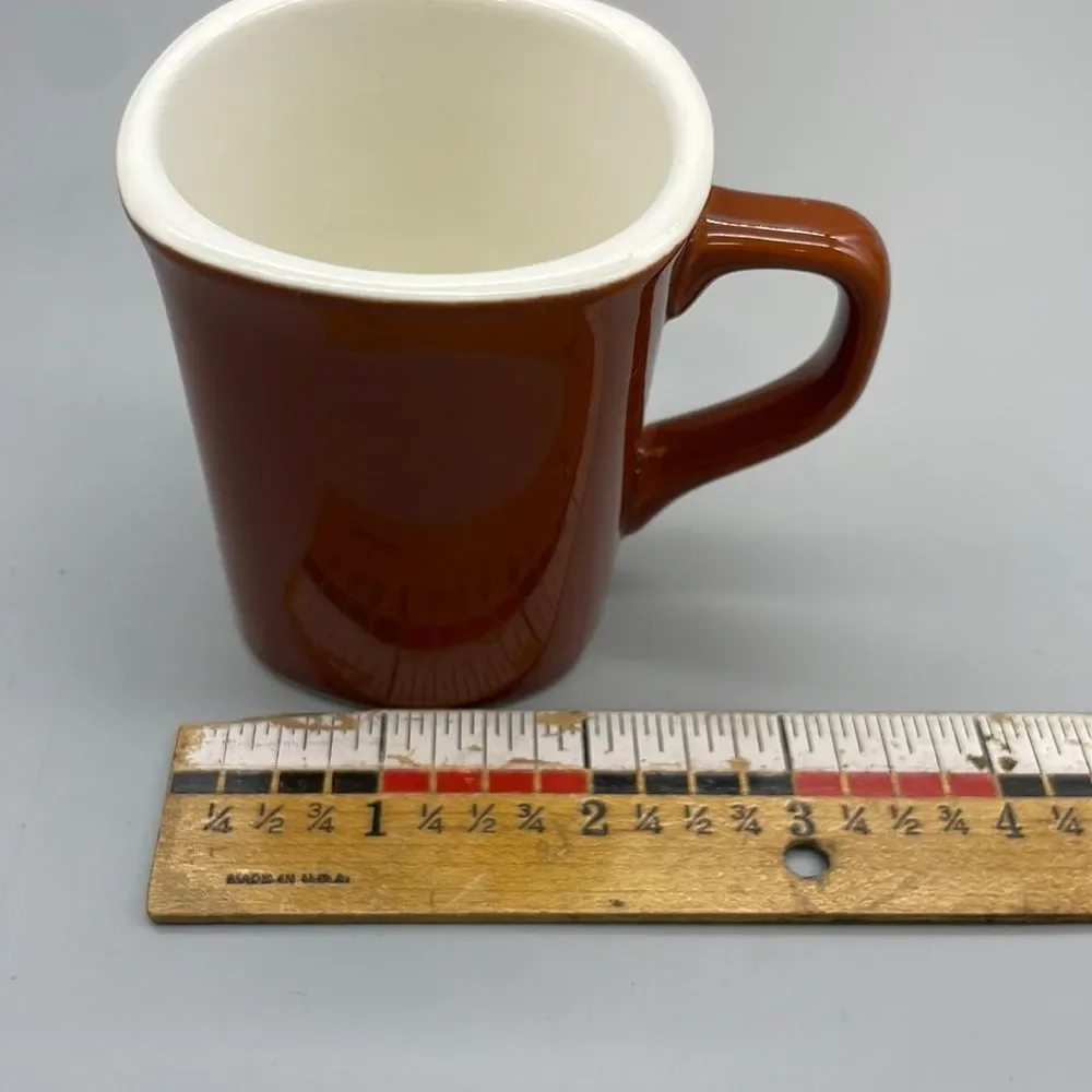 2 Crate & Barrel Espresso Coffee Tea Mugs Brown Ceramic